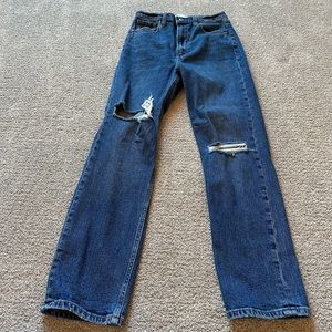 A&F ankle straight ultra high rise jeans